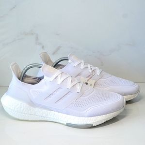 Adidas UltraBoost 21 Triple White Womens Athletic Shoes NEW